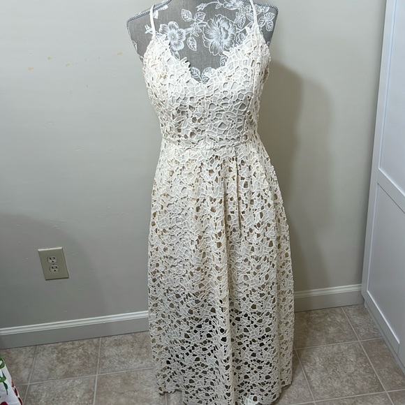 Astr Dresses & Skirts - Astr Cream Lace Midi Dress